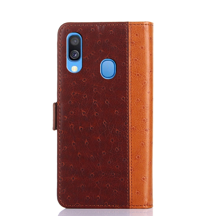 For Samsung Galaxy A40 Ostrich Texture PU + TPU Horizontal Flip Leather Case with Holder & Card Slots & Wallet