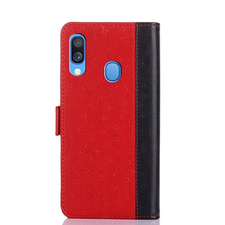 For Samsung Galaxy A40 Ostrich Texture PU + TPU Horizontal Flip Leather Case with Holder & Card Slots & Wallet
