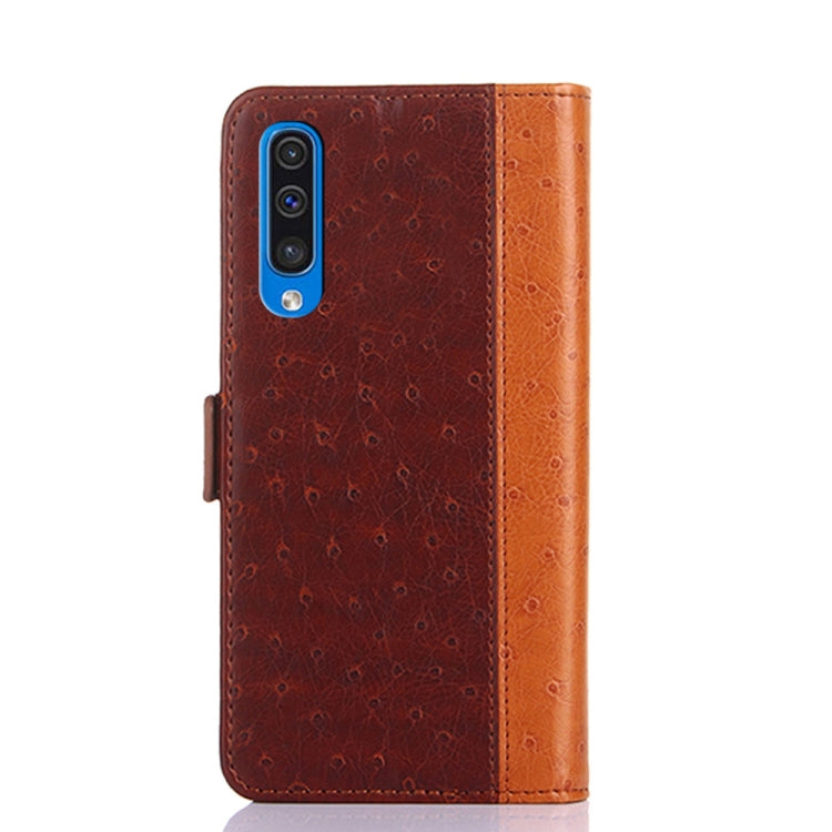 For Samsung Galaxy A50 Ostrich Texture PU + TPU Horizontal Flip Leather Case with Holder & Card Slots & Wallet