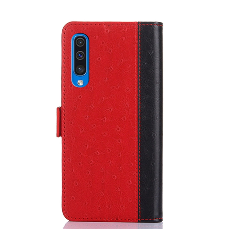 For Samsung Galaxy A50 Ostrich Texture PU + TPU Horizontal Flip Leather Case with Holder & Card Slots & Wallet