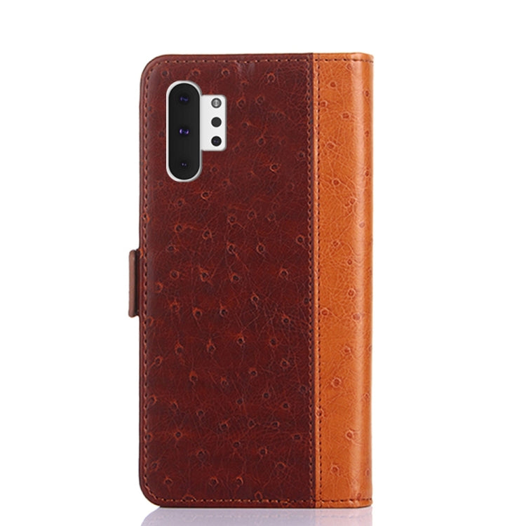 For Samsung Galaxy Note10+ Ostrich Texture PU + TPU Horizontal Flip Leather Case with Holder & Card Slots & Wallet