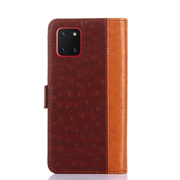For Samsung Galaxy Note10 Lite Ostrich Texture PU + TPU Horizontal Flip Leather Case with Holder & Card Slots & Wallet