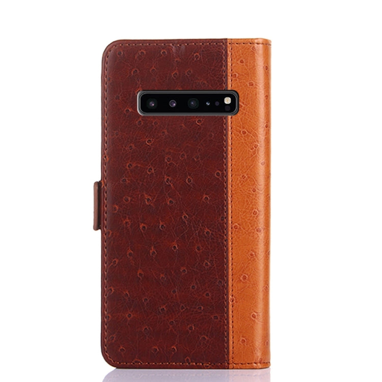 For Samsung Galaxy S10 5G Ostrich Texture PU + TPU Horizontal Flip Leather Case with Holder & Card Slots & Wallet