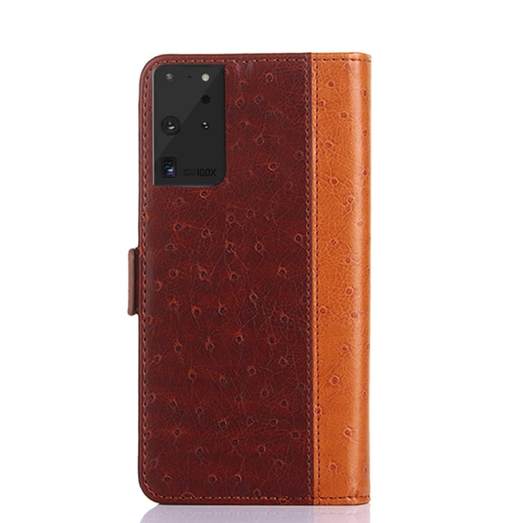 For Samsung Galaxy S21 Ultra 5G Ostrich Texture PU + TPU Horizontal Flip Leather Case with Holder & Card Slots & Wallet