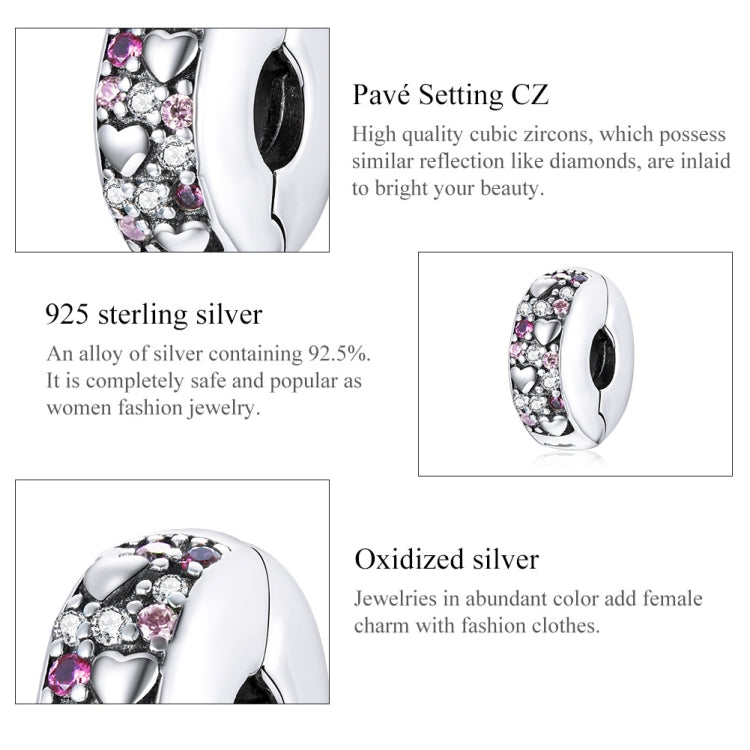 S925 Sterling Silver Shining Love Beads DIY Bracelet Necklace Accessories