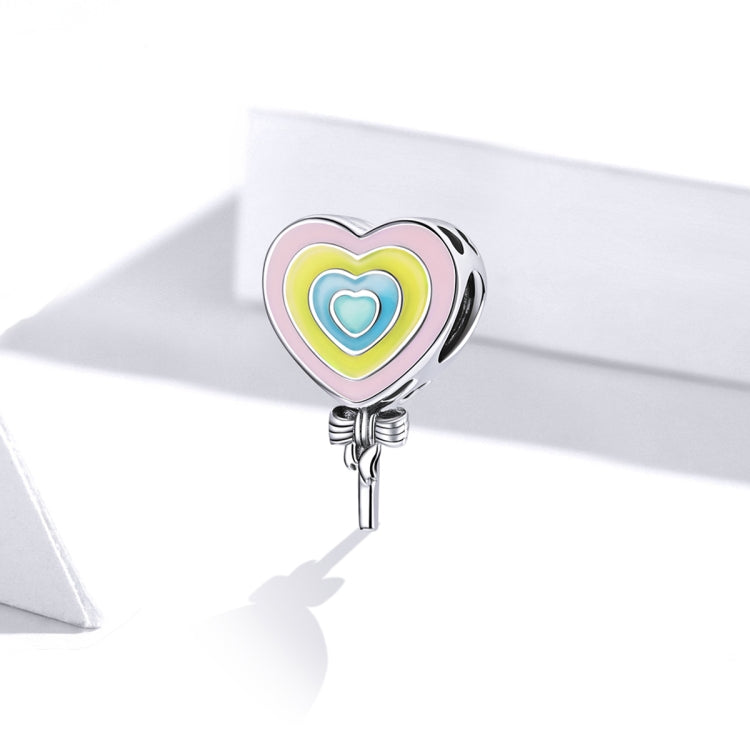 S925 Sterling Silver Heart Lollipop Beads DIY Bracelet Necklace Accessories