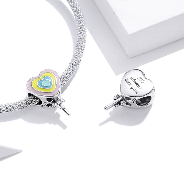 S925 Sterling Silver Heart Lollipop Beads DIY Bracelet Necklace Accessories