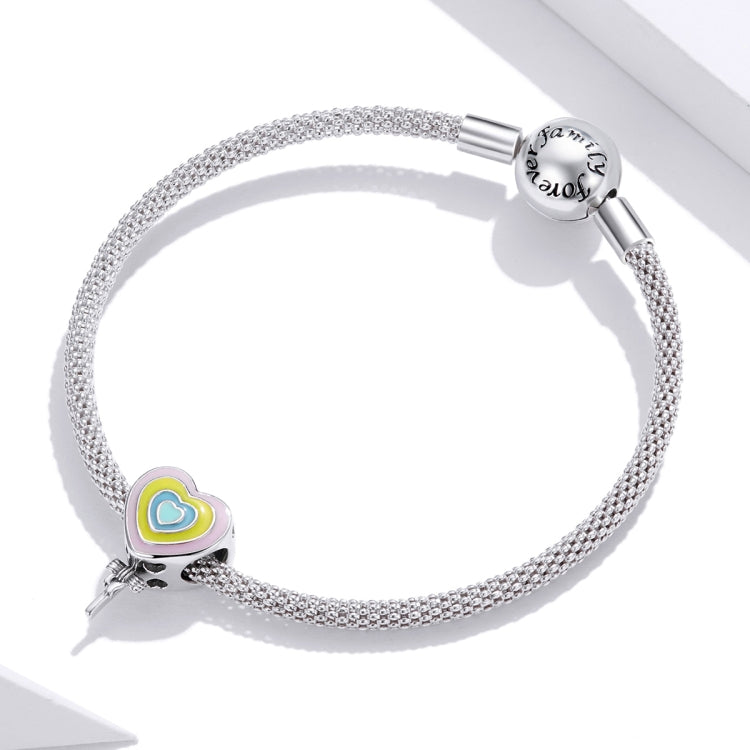 S925 Sterling Silver Heart Lollipop Beads DIY Bracelet Necklace Accessories