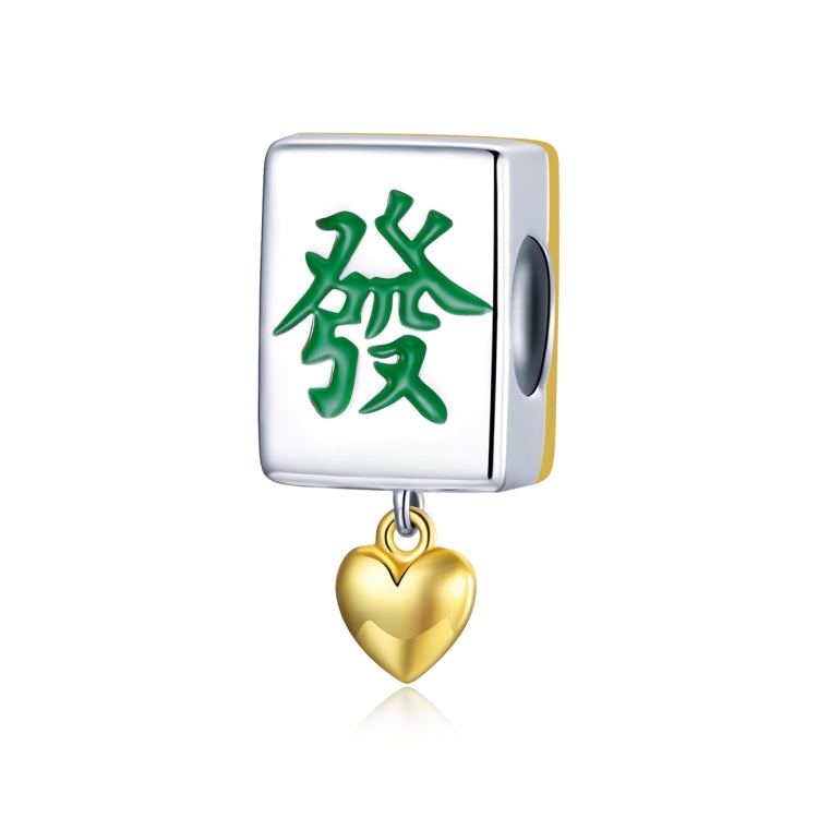 S925 Sterling Silver Mahjong Tiles Beads DIY Bracelet Necklace Accessories
