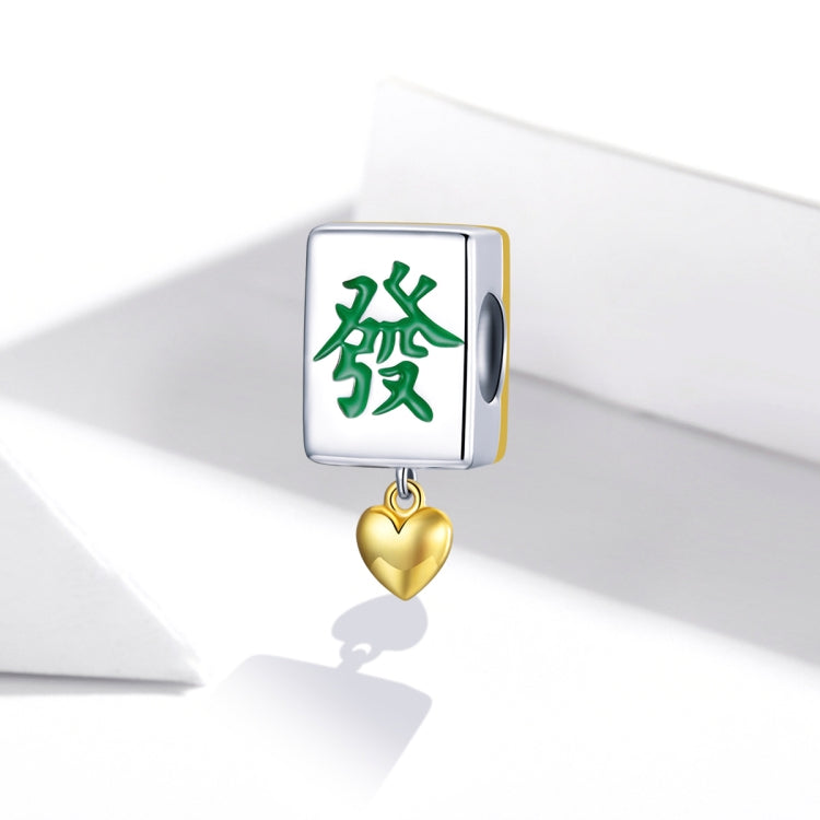 S925 Sterling Silver Mahjong Tiles Beads DIY Bracelet Necklace Accessories