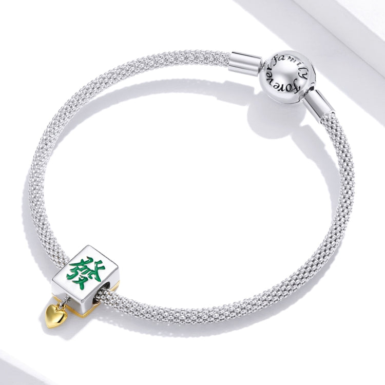 S925 Sterling Silver Mahjong Tiles Beads DIY Bracelet Necklace Accessories
