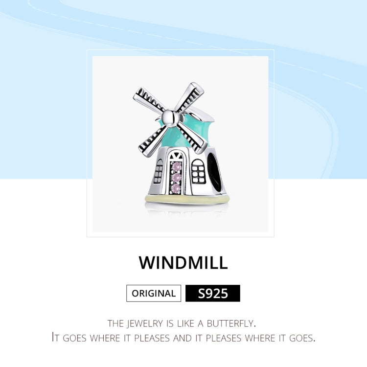 S925 Sterling Silver Dutch Windmills Beads DIY Bracelet Necklace Accessories