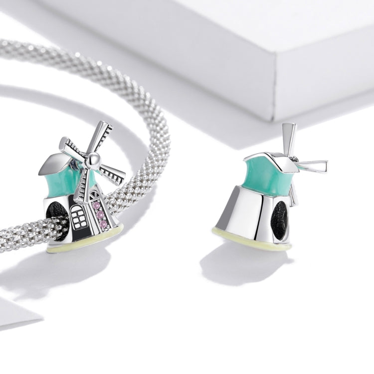 S925 Sterling Silver Dutch Windmills Beads DIY Bracelet Necklace Accessories