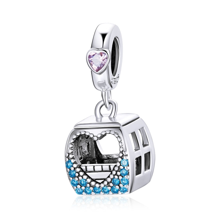 S925 Sterling Silver Small Cable Car Pendant DIY Bracelet Necklace Accessories