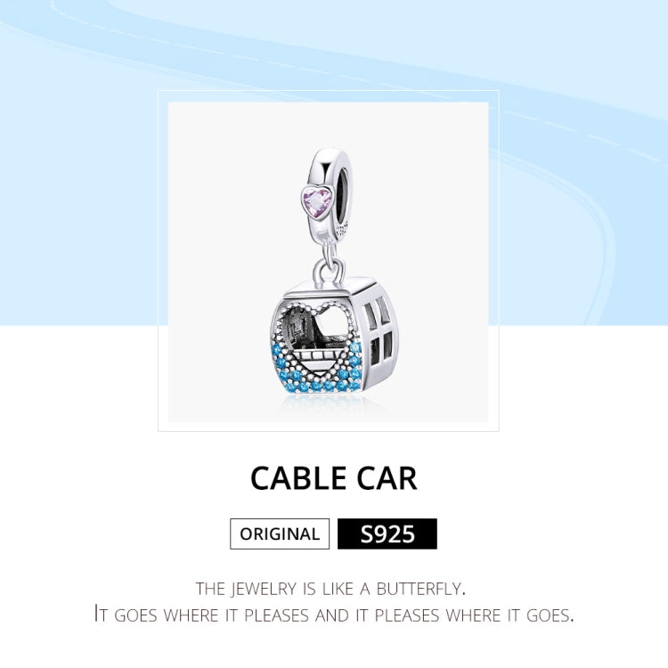 S925 Sterling Silver Small Cable Car Pendant DIY Bracelet Necklace Accessories