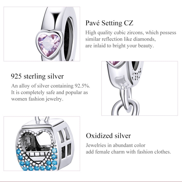 S925 Sterling Silver Small Cable Car Pendant DIY Bracelet Necklace Accessories