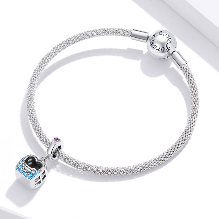 S925 Sterling Silver Small Cable Car Pendant DIY Bracelet Necklace Accessories