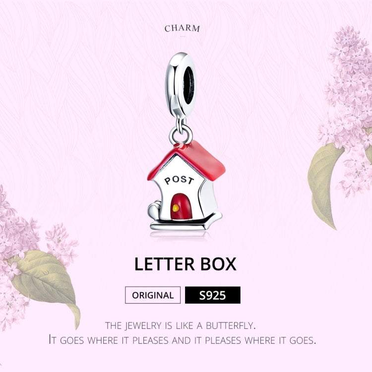 S925 Sterling Silver Small Mailbox Pendant DIY Bracelet Necklace Accessories