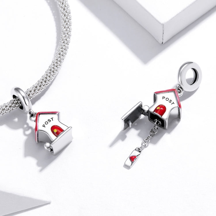 S925 Sterling Silver Small Mailbox Pendant DIY Bracelet Necklace Accessories