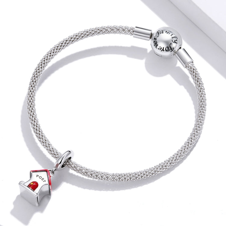 S925 Sterling Silver Small Mailbox Pendant DIY Bracelet Necklace Accessories