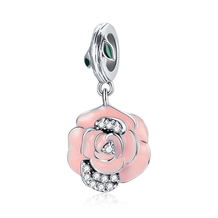 S925 Sterling Silver Rose Flower Pendant DIY Bracelet Necklace Accessories