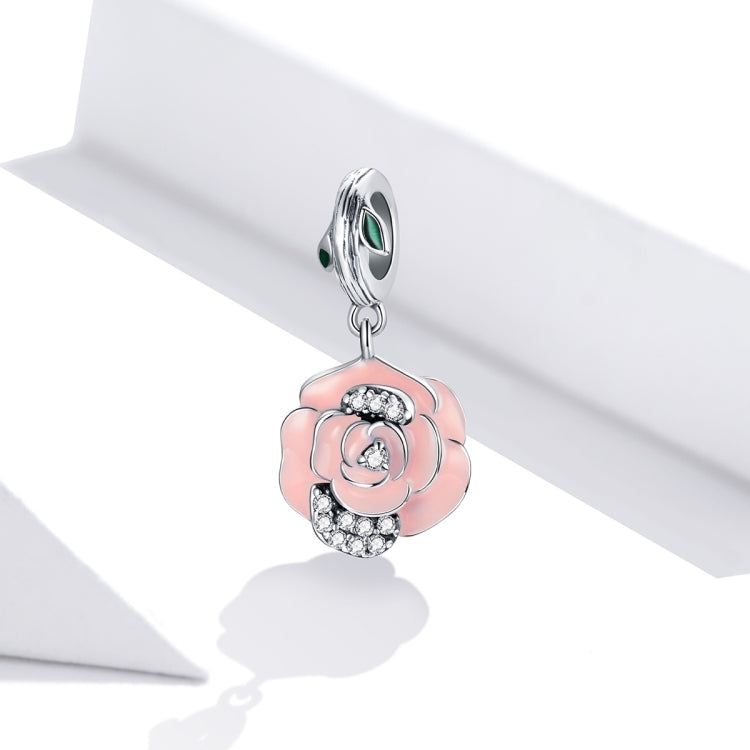 S925 Sterling Silver Rose Flower Pendant DIY Bracelet Necklace Accessories