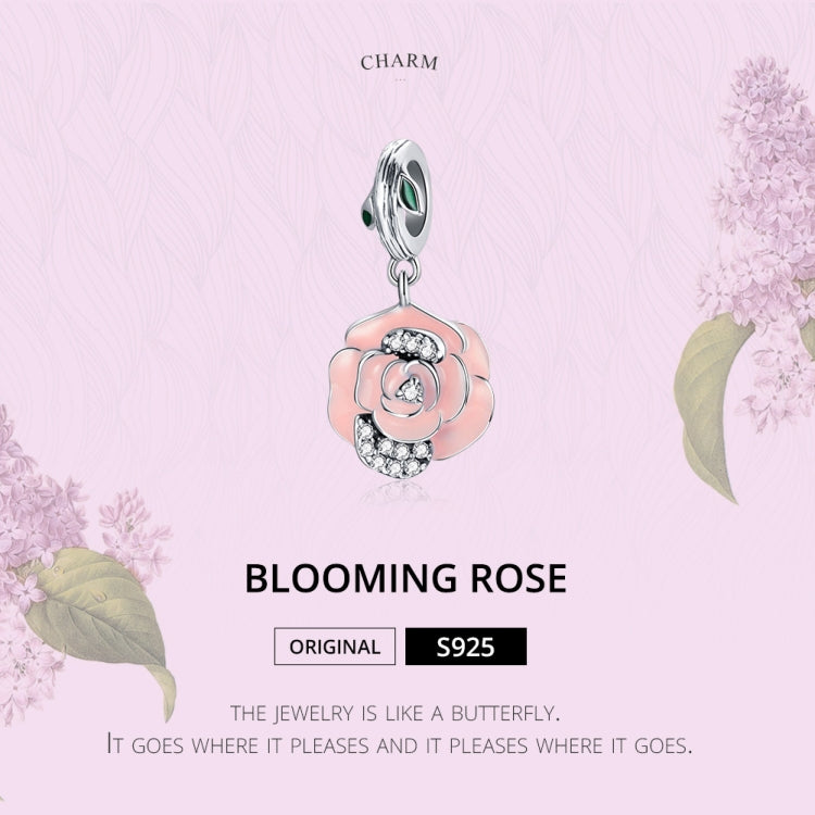 S925 Sterling Silver Rose Flower Pendant DIY Bracelet Necklace Accessories