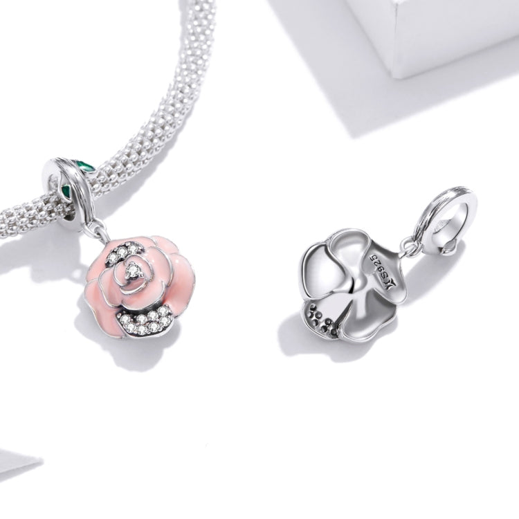 S925 Sterling Silver Rose Flower Pendant DIY Bracelet Necklace Accessories