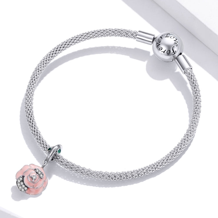 S925 Sterling Silver Rose Flower Pendant DIY Bracelet Necklace Accessories