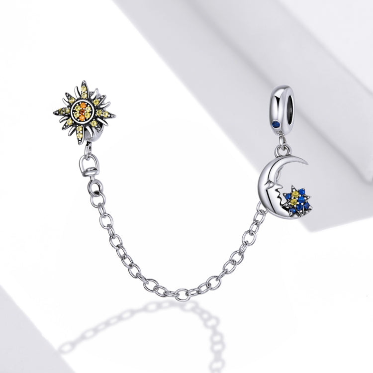 S925 Sterling Silver Sun Moon Star Safety Chain DIY Bracelet Necklace Accessories
