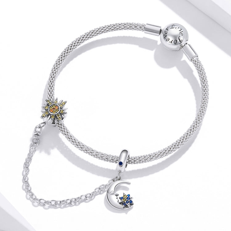 S925 Sterling Silver Sun Moon Star Safety Chain DIY Bracelet Necklace Accessories
