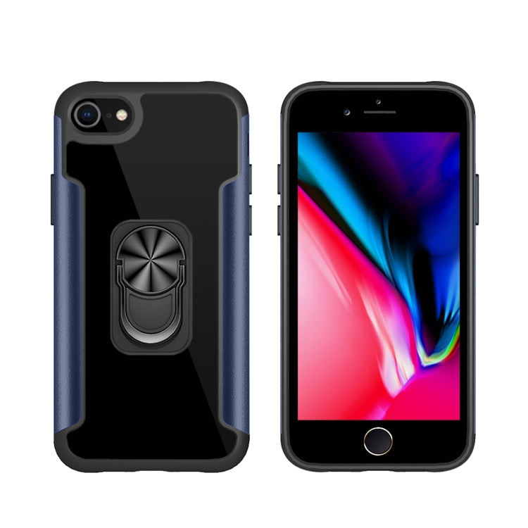 For iPhone SE 2022 / SE 2020 / 8 / 7 PC +TPU + Metal Shockproof Protective Case with Ring Holder
