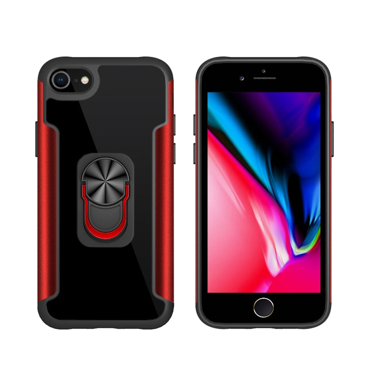 For iPhone SE 2022 / SE 2020 / 8 / 7 PC +TPU + Metal Shockproof Protective Case with Ring Holder