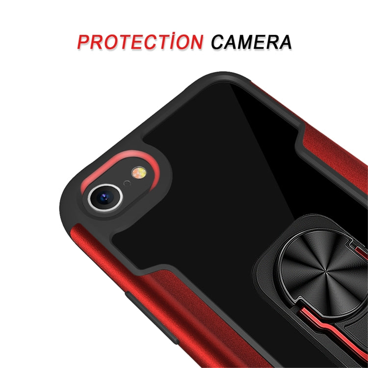 For iPhone SE 2022 / SE 2020 / 8 / 7 PC +TPU + Metal Shockproof Protective Case with Ring Holder