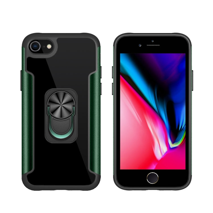 For iPhone SE 2022 / SE 2020 / 8 / 7 PC +TPU + Metal Shockproof Protective Case with Ring Holder