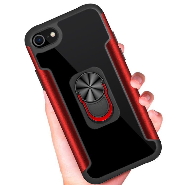 For iPhone SE 2022 / SE 2020 / 8 / 7 PC +TPU + Metal Shockproof Protective Case with Ring Holder