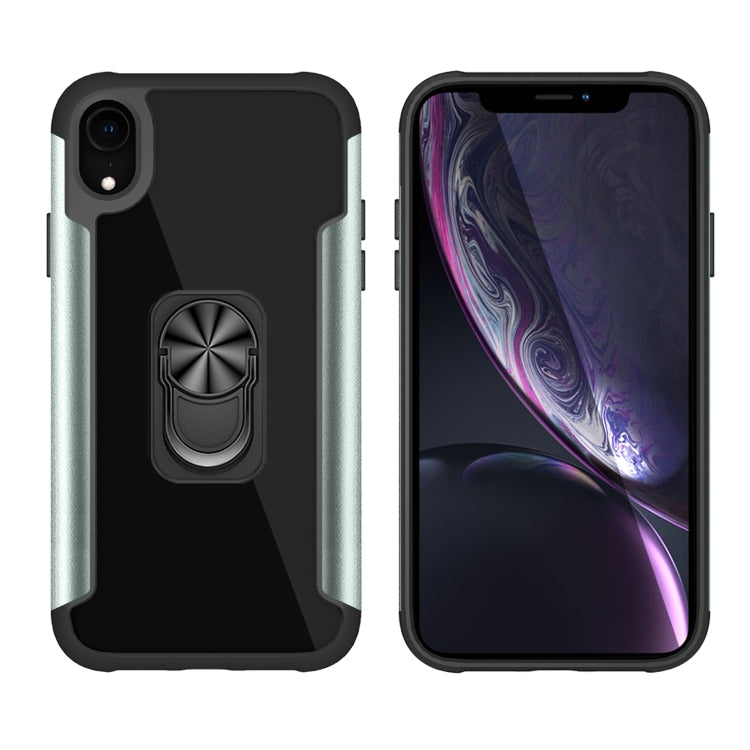 For iPhone XR PC +TPU + Metal Shockproof Protective Case with Ring Holder