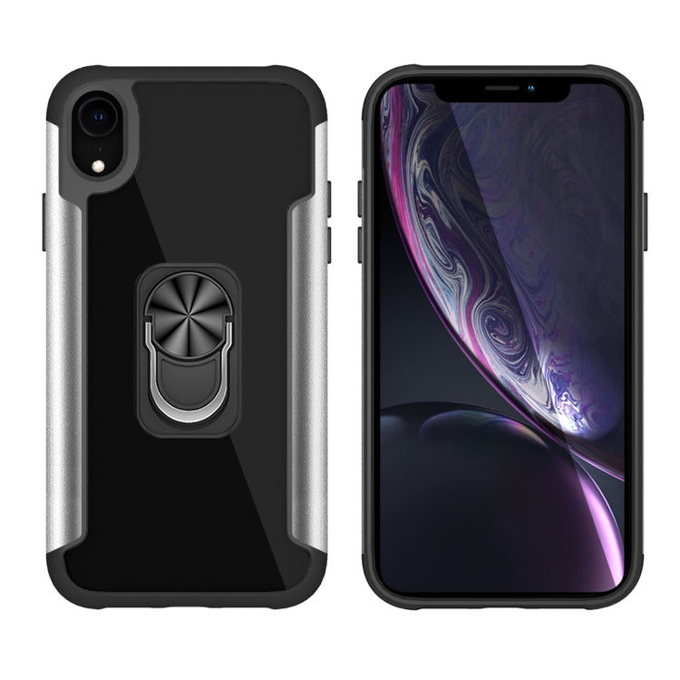 For iPhone XR PC +TPU + Metal Shockproof Protective Case with Ring Holder