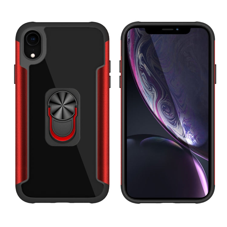 For iPhone XR PC +TPU + Metal Shockproof Protective Case with Ring Holder