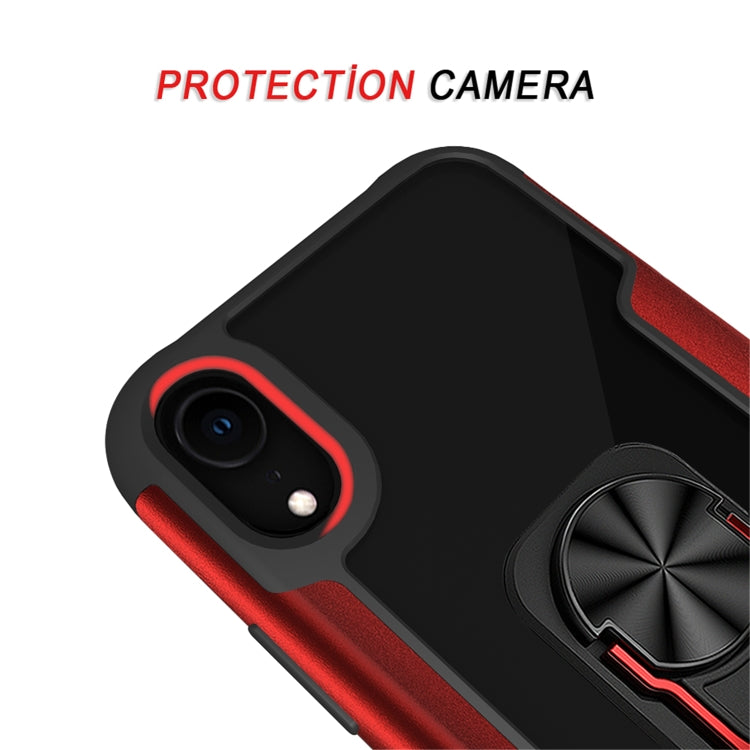 For iPhone XR PC +TPU + Metal Shockproof Protective Case with Ring Holder