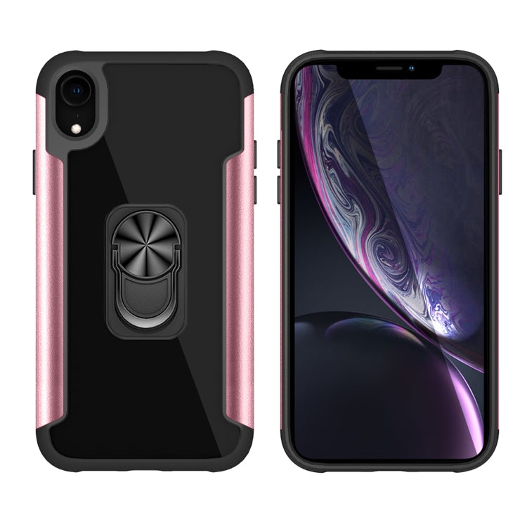 For iPhone XR PC +TPU + Metal Shockproof Protective Case with Ring Holder