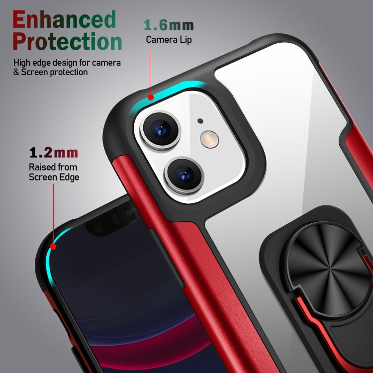 For iPhone 11 PC +TPU + Metal Shockproof Protective Case with Ring Holder