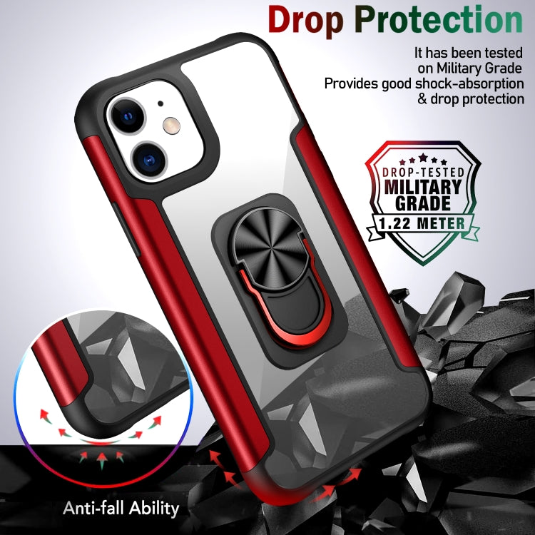 For iPhone 11 PC +TPU + Metal Shockproof Protective Case with Ring Holder