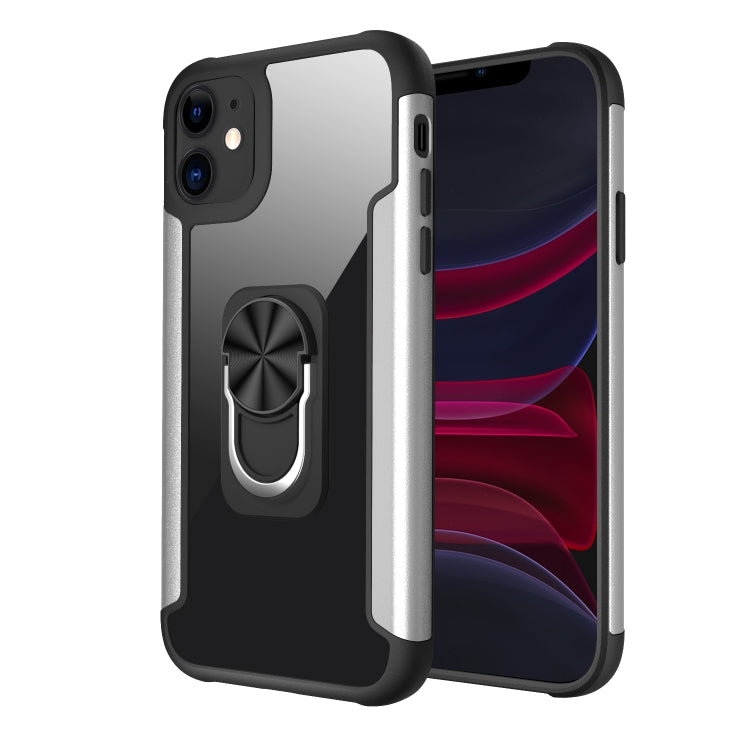For iPhone 11 PC +TPU + Metal Shockproof Protective Case with Ring Holder