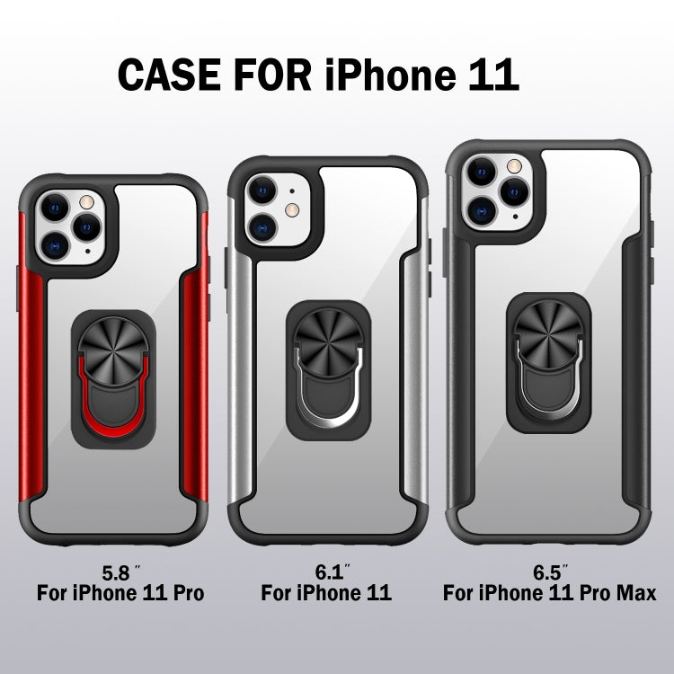 For iPhone 11 PC +TPU + Metal Shockproof Protective Case with Ring Holder