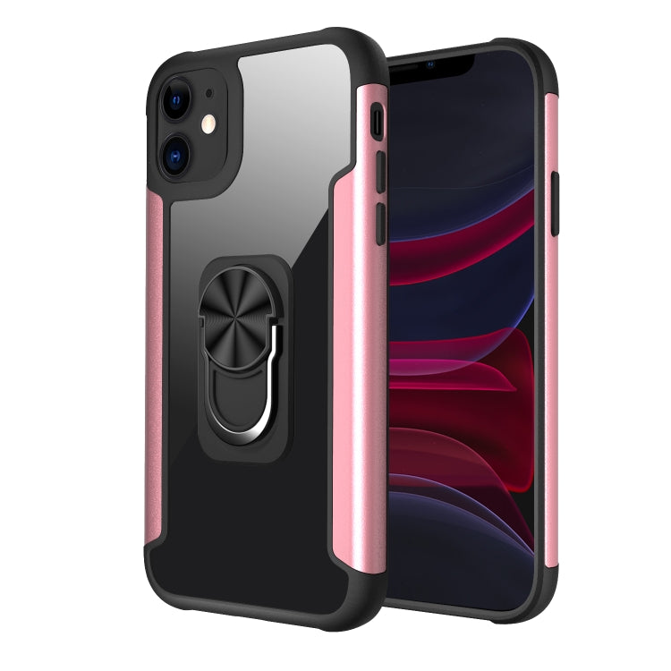 For iPhone 11 PC +TPU + Metal Shockproof Protective Case with Ring Holder