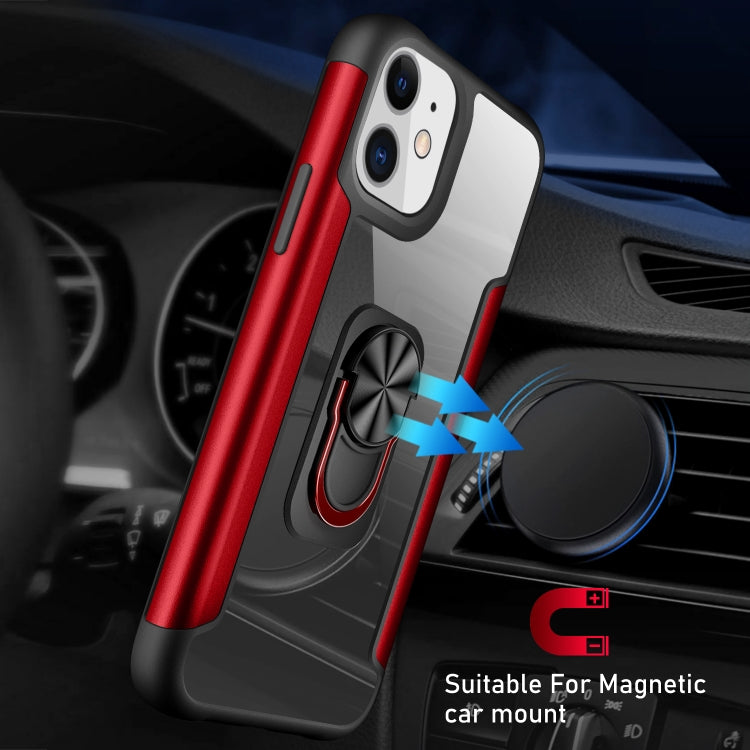 For iPhone 11 PC +TPU + Metal Shockproof Protective Case with Ring Holder