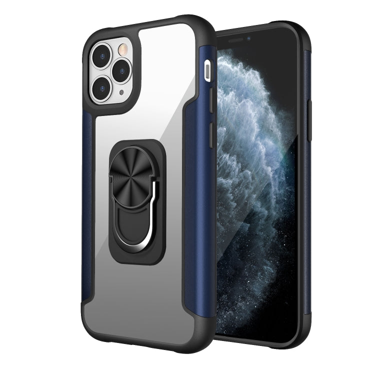 For iPhone 11 Pro PC +TPU + Metal Shockproof Protective Case with Ring Holder