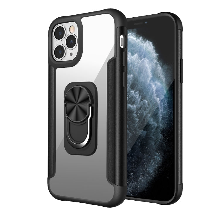 For iPhone 11 Pro PC +TPU + Metal Shockproof Protective Case with Ring Holder