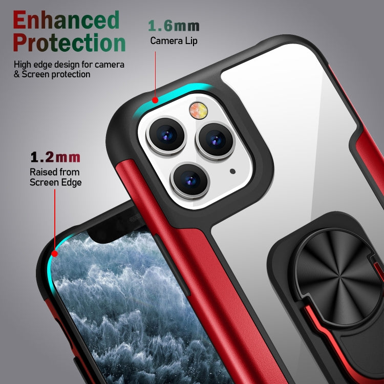 For iPhone 11 Pro PC +TPU + Metal Shockproof Protective Case with Ring Holder